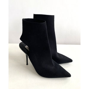 STEVE MADDEN Bombshell Black Knit Stiletto Heel Sock Bootie Shoes Size 8M